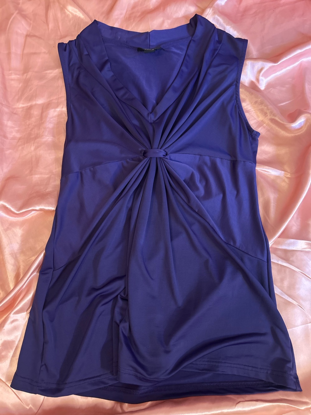 Angee V-Neck Twist-Front Top in Purple